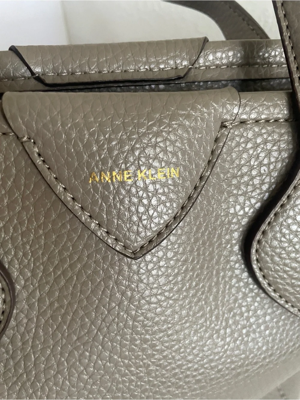 Anne Klein Georgia Gray pebbled mediumTote Bag with Gold Accent Shop School